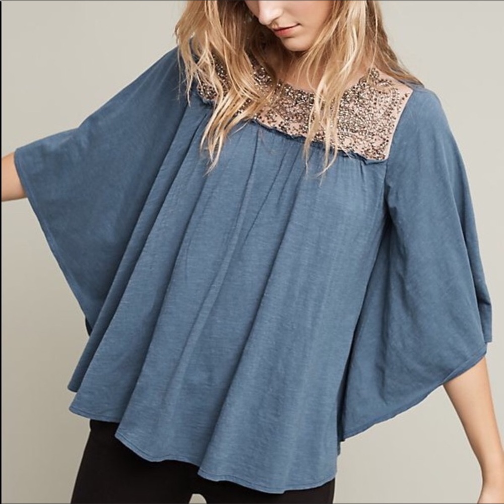 Anthropologie Deletta Josephine Embellished Top